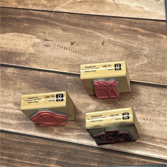 STUDIO G LOT OF 3 HOLIDAY THEMED RUBBER STAMPS BY KATIE HALL PENGUIN NORTH POLE - Picture 4 of 6